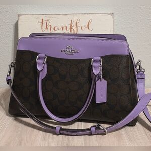 Coach Darcie LARGE Carryall Shoulder Crossbody Bag Black Brown Leather CH488